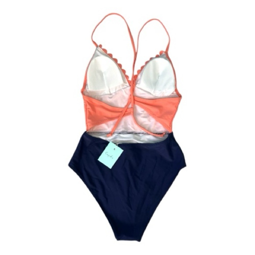 Cupshe Lucky Star Coral and Navy Blue One Piece Swimsuit Size Small - Picture 5 of 10